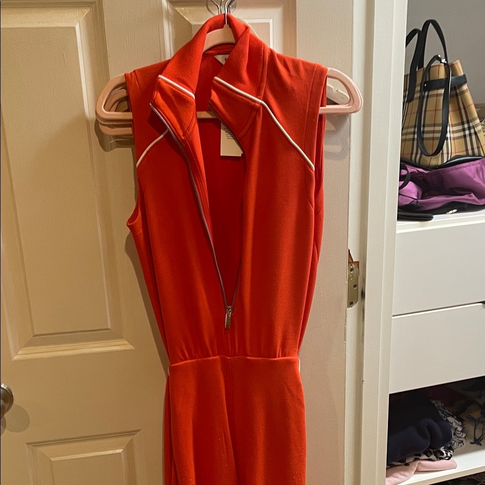 Spanx Sleeveless Orange Jumpsuit with Zipper